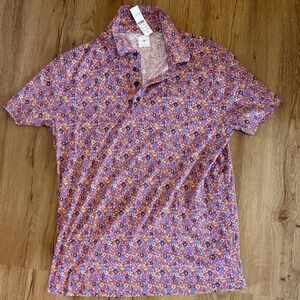 J. Crew Men's Pink Multi Floral performance Polo NWT